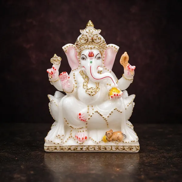 7_Inch_Kamal_Ganesh_Marble_Dust_Idol