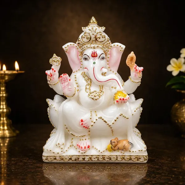 7_Inch_Kamal_Ganesh_Marble_Dust_Idol
