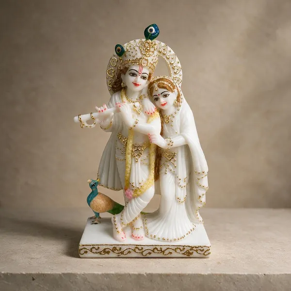 7_Inch_Radha_Krishna_Jugal_Marble_Dust_Idol