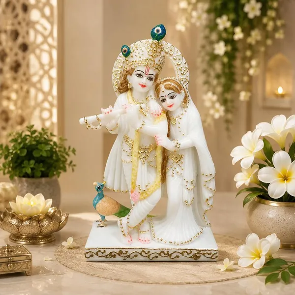 7_Inch_Radha_Krishna_Jugal_Marble_Dust_Idol