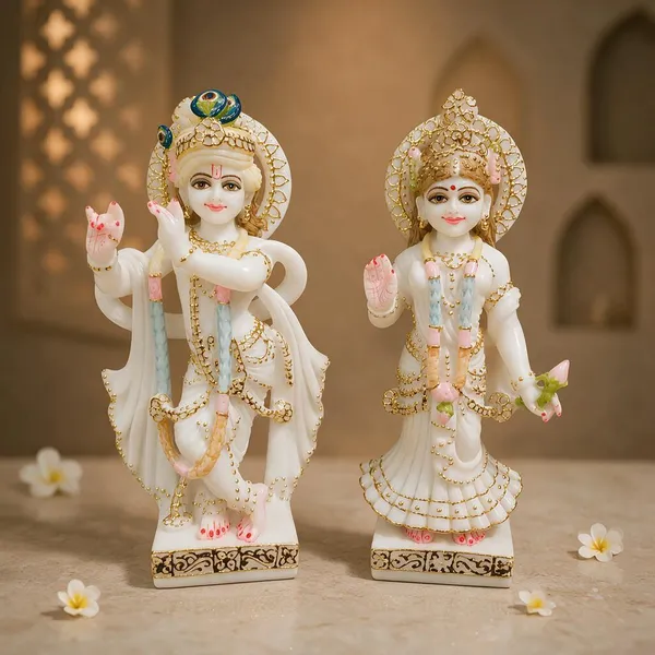 7_Inch_Radha_Krishna_Pagdi_Marble_Dust_Idol