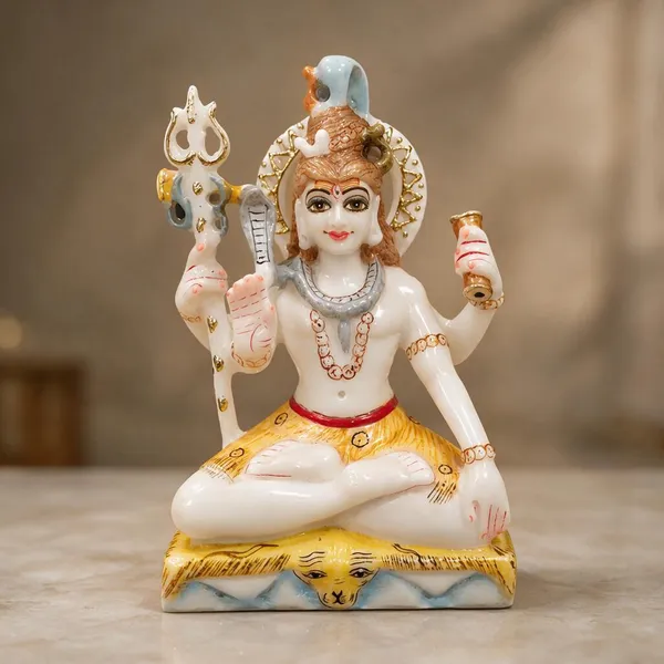 7_Inch_Shiv_Ji_Marble_Dust_Idol_White_&_Gold