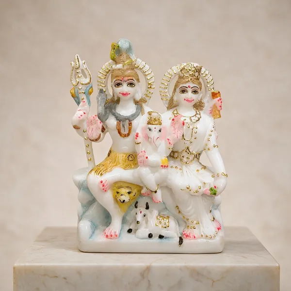 7_Inch_Shiv_Parivar_Marble_Dust_Idol