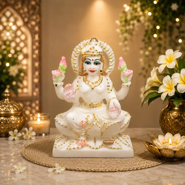 5"_KAMAL_LAXMI-MARBLE_DUST_IDOL