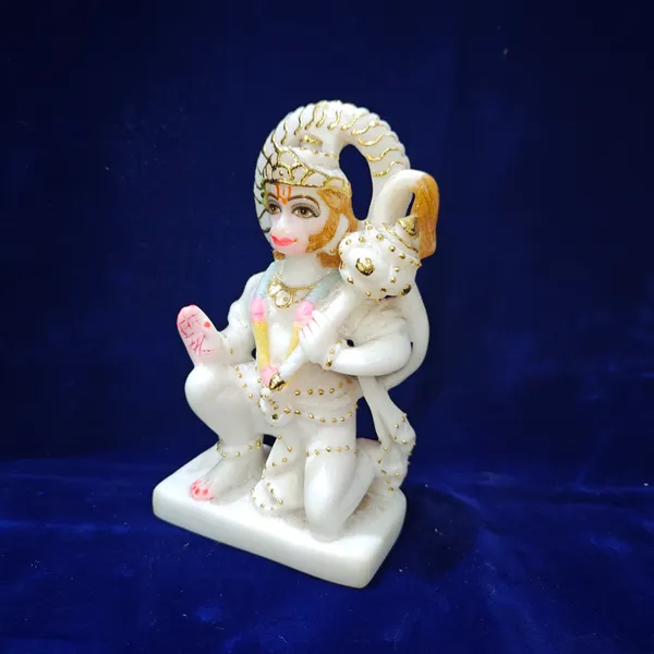 7"_ASHIRVAD_HANUMAN_JI-MARBLE_DUST_IDOL