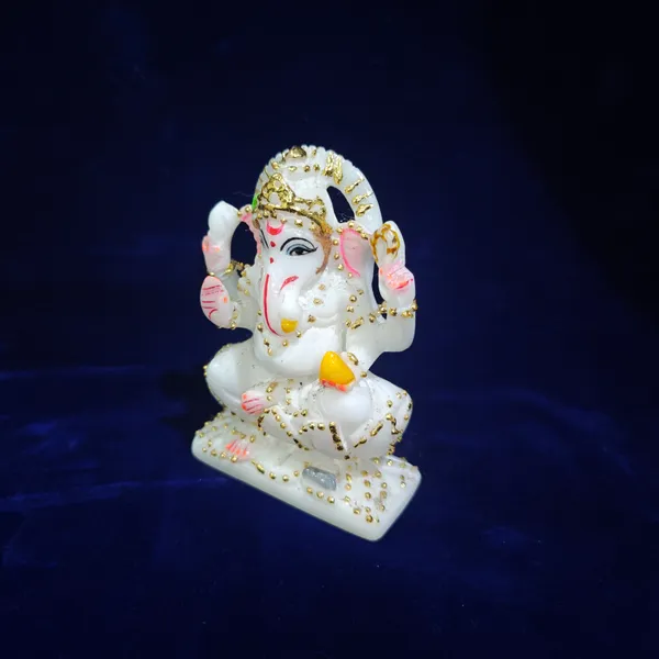 4"_KAMAL_GANESH_JI-MARBLE_DUST_IDOL