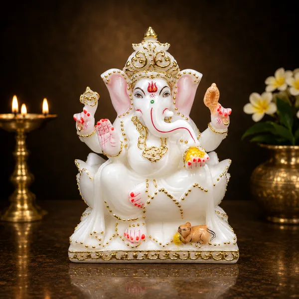 7"_KAMAL_GANESH_N-MARBLE_DUST_IDOL