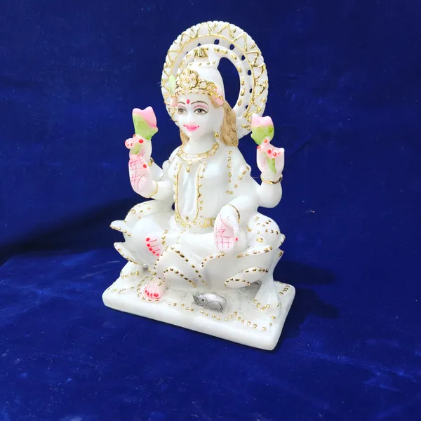 9"_KIRAN_LAXMI_JI-MARBLE_DUST_IDOL