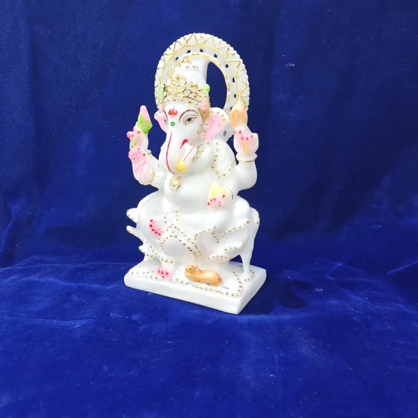 9"_KIRAN_GANESH_JI-MARBLE_DUST_IDOL