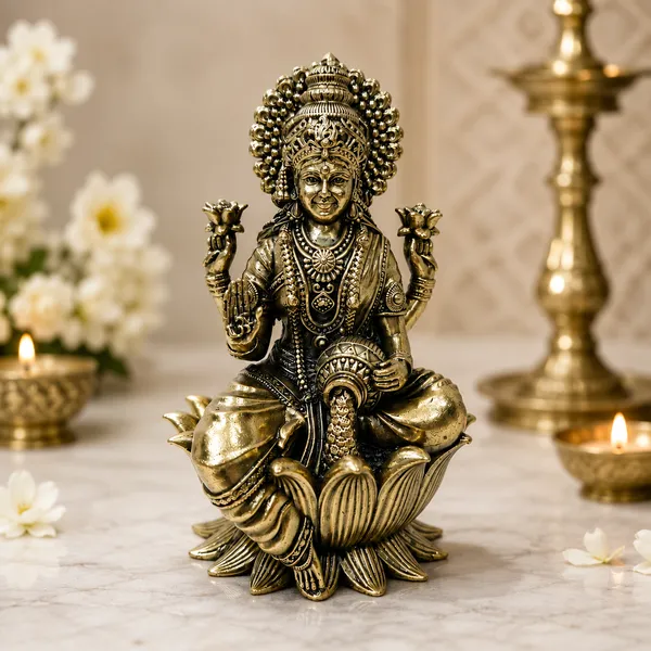 Laxmi_Round_Base-MARBLE_DUST_IDOL