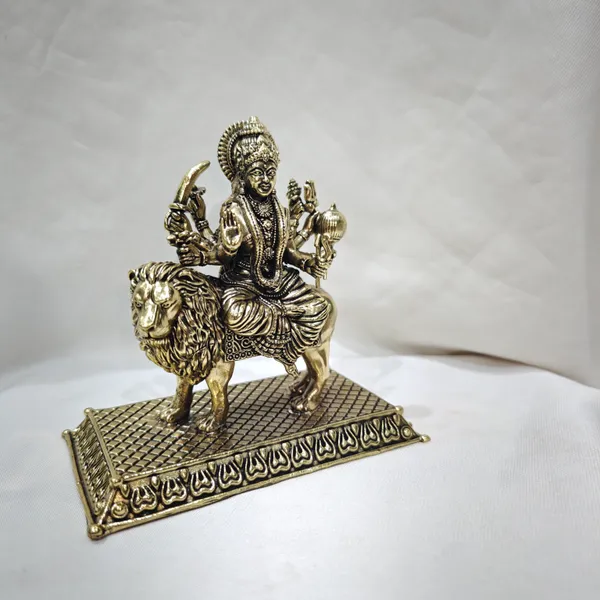 Durga_With_Base_Brass_Antique_Idol