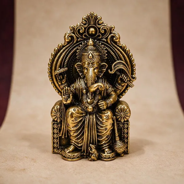 Lalbaug_Ganesh_Antique_Brass_Idol