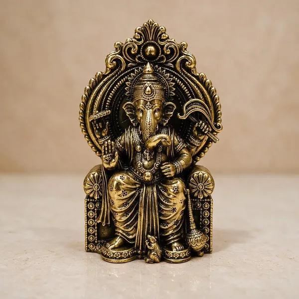 Lalbaug_Ganesh_Antique_Brass_Idol