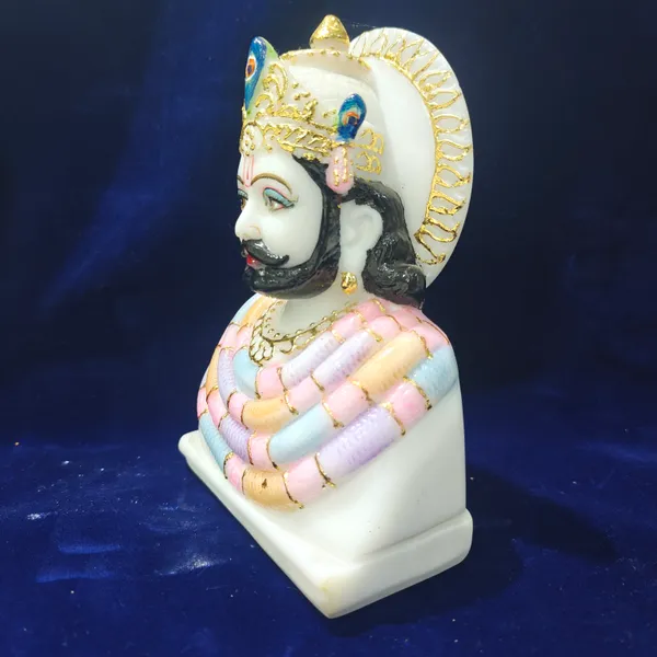 7"_KHATU_SHYAM-MARBLE_DUST_IDOL