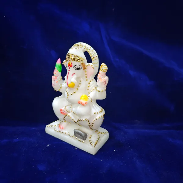 5"_KAMAL_GANESH-MARBLE_DUST_IDOL