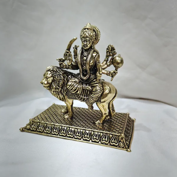 Durga_With_Base_Brass_Antique_Idol