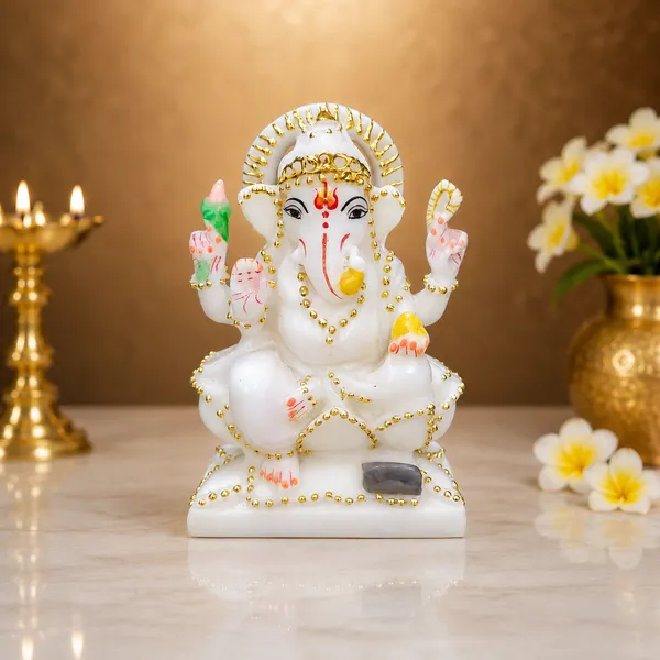 5"_KAMAL_GANESH-MARBLE_DUST_IDOL