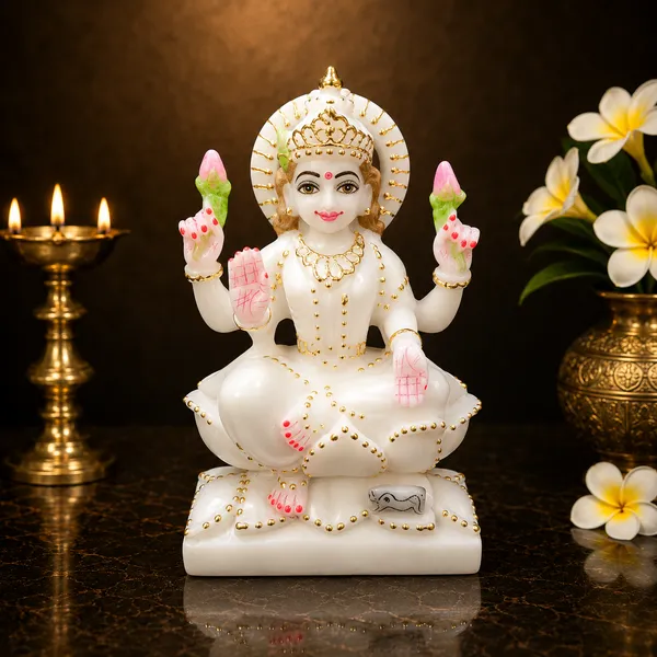 7"_LAXMI_JI-MARBLE_DUST_IDOL