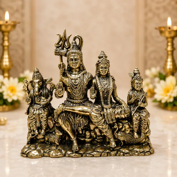 Shiv_Parivar_Brass_Antique_Idol