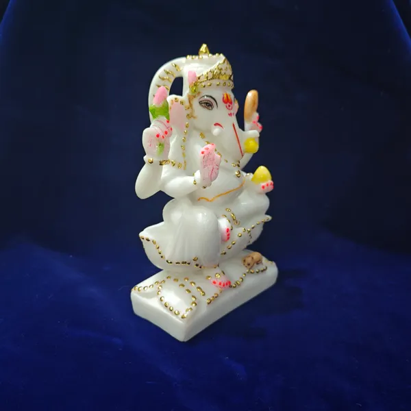 7"_KAMAL_GANESH_JI-MARBLE_DUST_IDOL