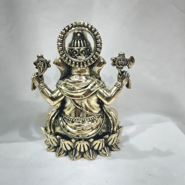 Kamal_Ganesh_Lotus_Brass_Antique_Idol