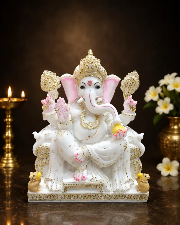 5"_chauki_ganesh_new-MARBLE_DUST_IDOL
