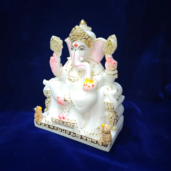 5"_chauki_ganesh_new-MARBLE_DUST_IDOL