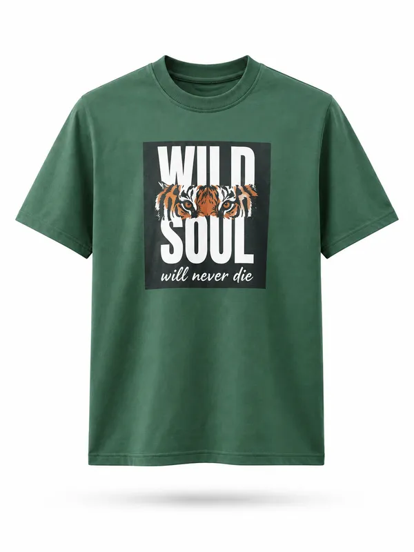 White_Cotton_Blend_Regular_Fit_Tiger_Graphic_Oversized_T-Shirt_For_Men