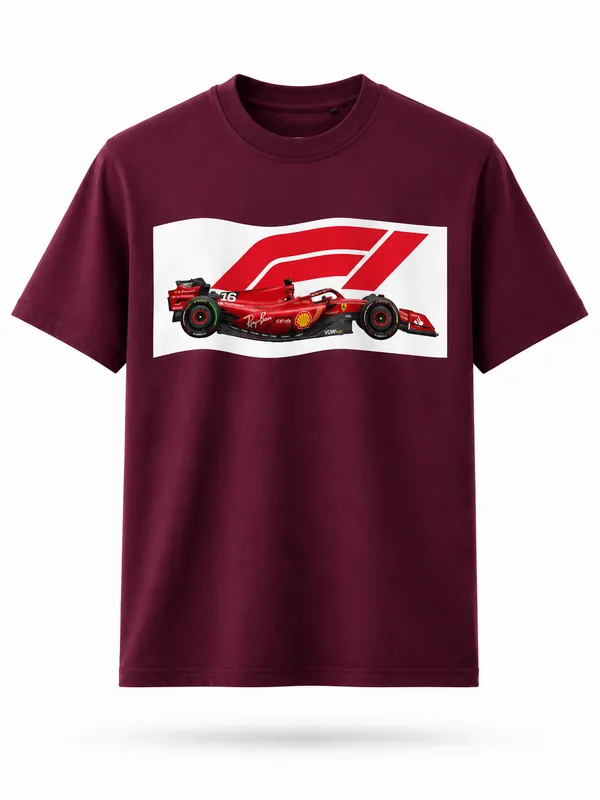 Maroon_Cotton_Blend_Regular_Fit_Racing_Graphic_Oversized_T-Shirt_For_Men