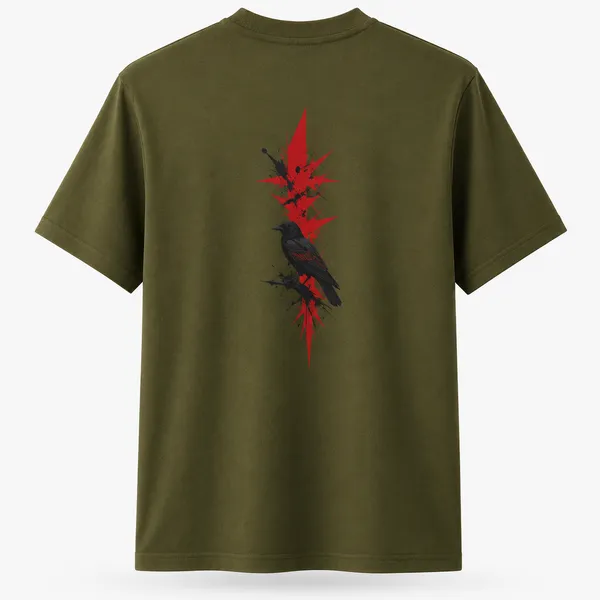 Olive_Green_Cotton_Blend_Regular_Fit_Graphic_Oversized_T-Shirt_For_Men