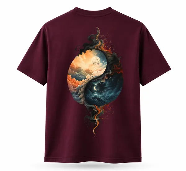 Maroon_Cotton_Blend_Regular_Fit_Celestial_Graphic_Oversized_T-Shirt_For_Men