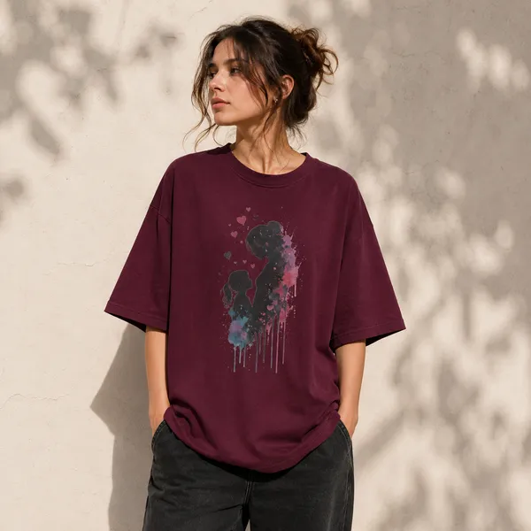 Maroon_Cotton_Blend_Regular_Fit_Floral_Graphic_Oversized_T-Shirt_For_Men
