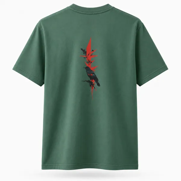 Dark_Green_Cotton_Blend_Regular_Fit_Graphic_Oversized_T-Shirt_For_Men