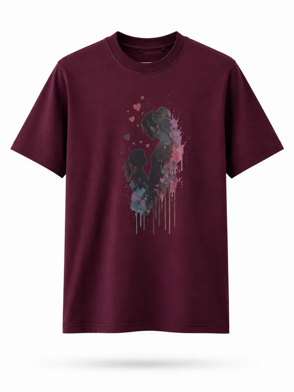 Maroon_Cotton_Blend_Regular_Fit_Floral_Graphic_Oversized_T-Shirt_For_Men