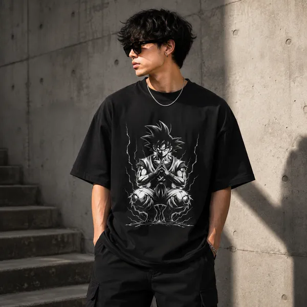 Black_Cotton_Regular_Fit_Anime_Warrior_Graphic_Oversized_T-Shirt_For_Men