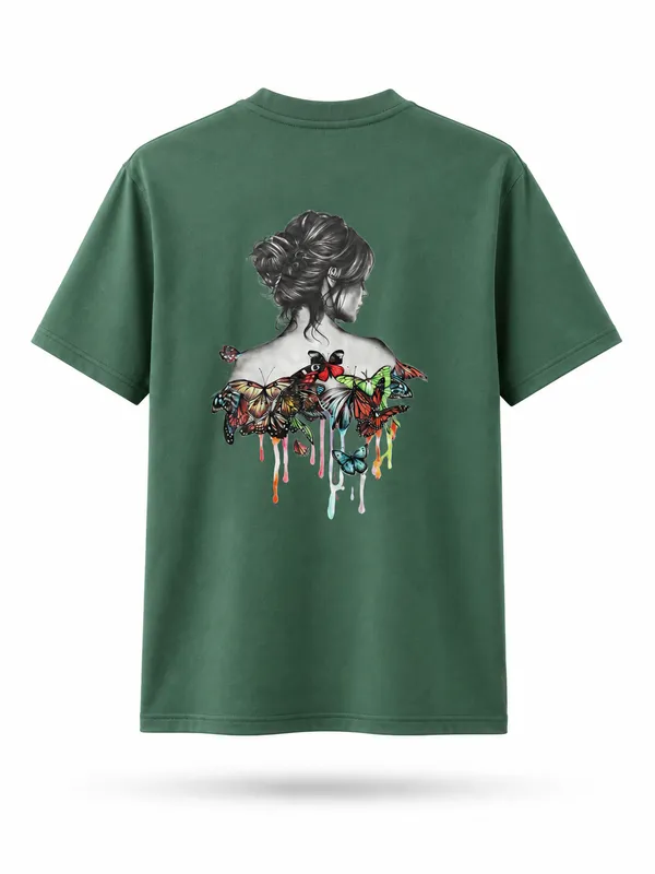 Dark_Green_Cotton_Blend_Regular_Fit_Artistic_Graphic_Oversized_T-Shirt_For_Men