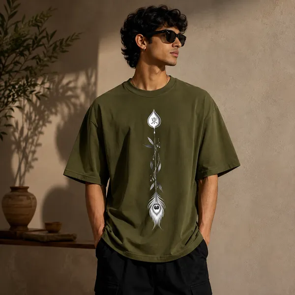 Olive_Green_Cotton_Regular_Fit_Botanical_Graphic_Oversized_T-Shirt_For_Men