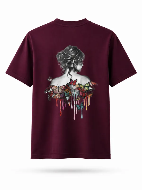 Maroon_Cotton_Blend_Regular_Fit_Artistic_Graphic_Oversized_T-Shirt_For_Men