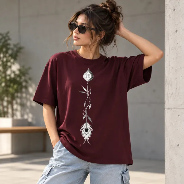 White_Cotton_Blend_Regular_Fit_Artistic_Graphic_Oversized_T-Shirt_Unisex