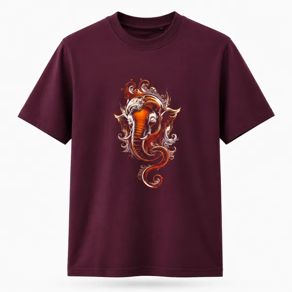 Burgundy_Graphic_Crew_Neck_T-Shirt_for_Men