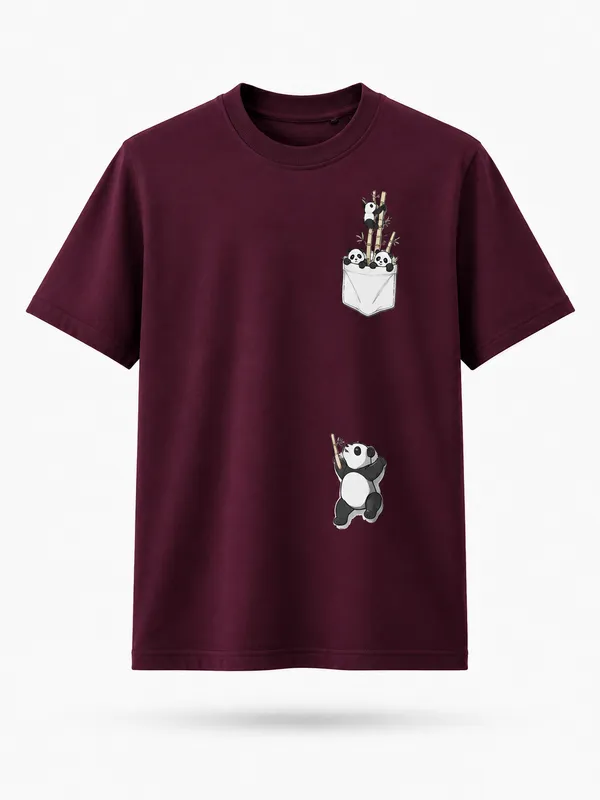 Maroon_Cotton_Regular_Fit_Panda_Graphic_Oversized_T-Shirt_For_Men