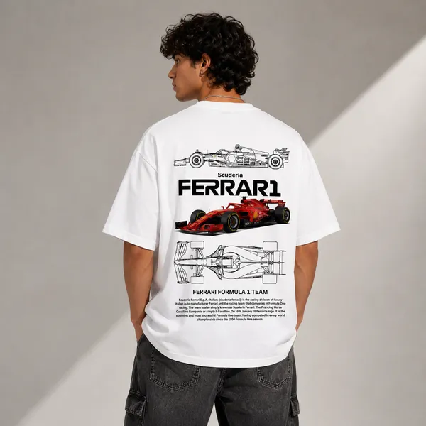 White_Cotton_Blend_Regular_Fit_Racing_Graphic_Oversized_T-Shirt_For_Men