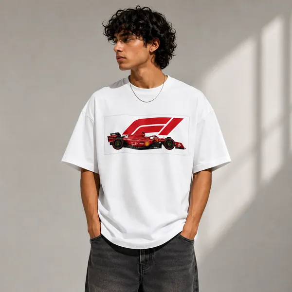 White_Cotton_Blend_Regular_Fit_Racing_Graphic_Oversized_T-Shirt_For_Men