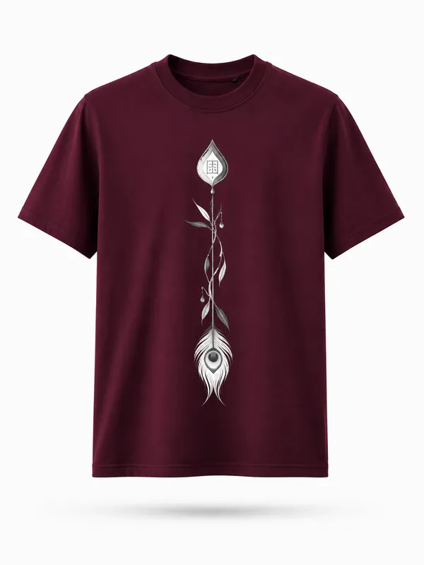 Maroon_Cotton_Regular_Fit_Botanical_Graphic_Oversized_T-Shirt_For_Men