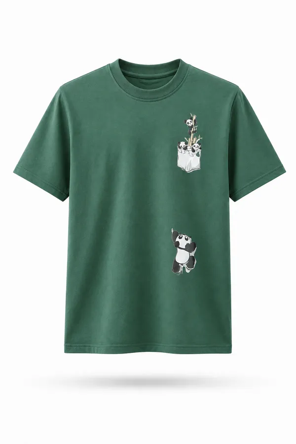 Teal_Green_Cotton_Regular_Fit_Panda_Graphic_Oversized_T-Shirt_For_Men