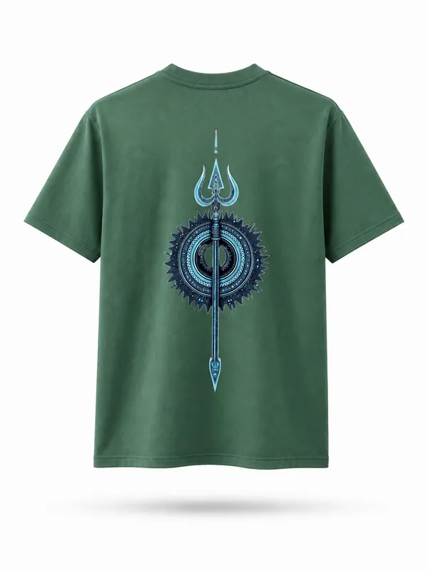 Dark_Green_Cotton_Blend_Regular_Fit_Graphic_Oversized_T-Shirt_For_Men