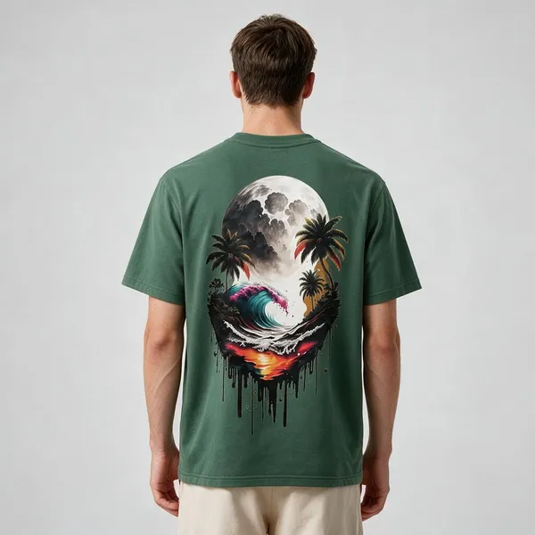 Teal_Green_Cotton_Regular_Fit_Tropical_Graphic_Oversized_T-Shirt_For_Men