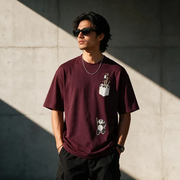 Maroon_Cotton_Regular_Fit_Panda_Graphic_Oversized_T-Shirt_For_Men