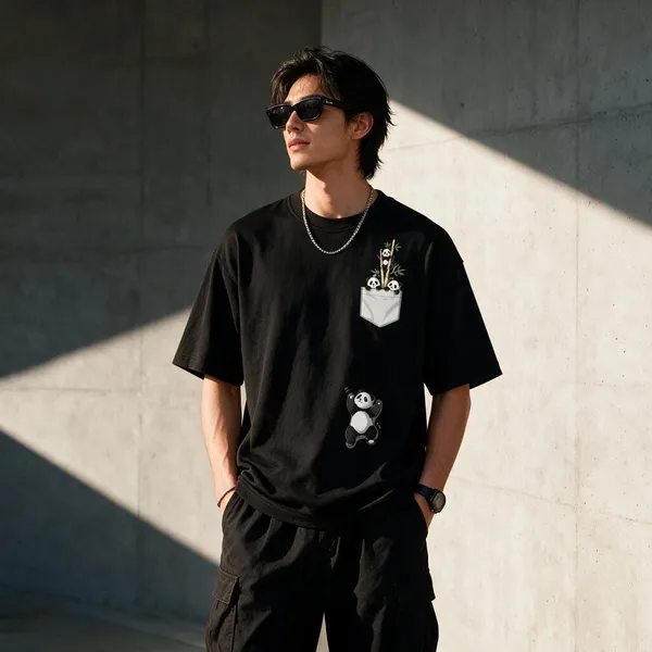 Black_Cotton_Regular_Fit_Panda_Graphic_Oversized_T-Shirt_For_Men