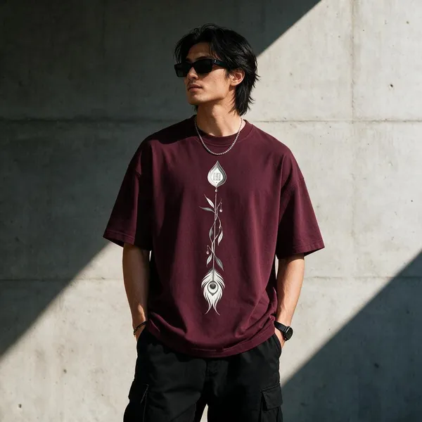 Maroon_Cotton_Regular_Fit_Botanical_Graphic_Oversized_T-Shirt_For_Men